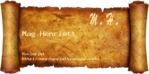 Mag Henriett névjegykártya